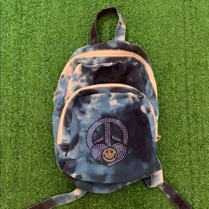 Blue tie-dye mini backpack